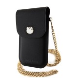 Hello Kitty PU Metal Logo Leather Wallet Phone Bag Black