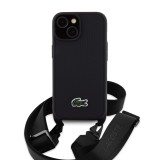 Lacoste Iconic Petit Pique Crossbody Woven Logo Zadní Kryt pro iPhone 15 Black