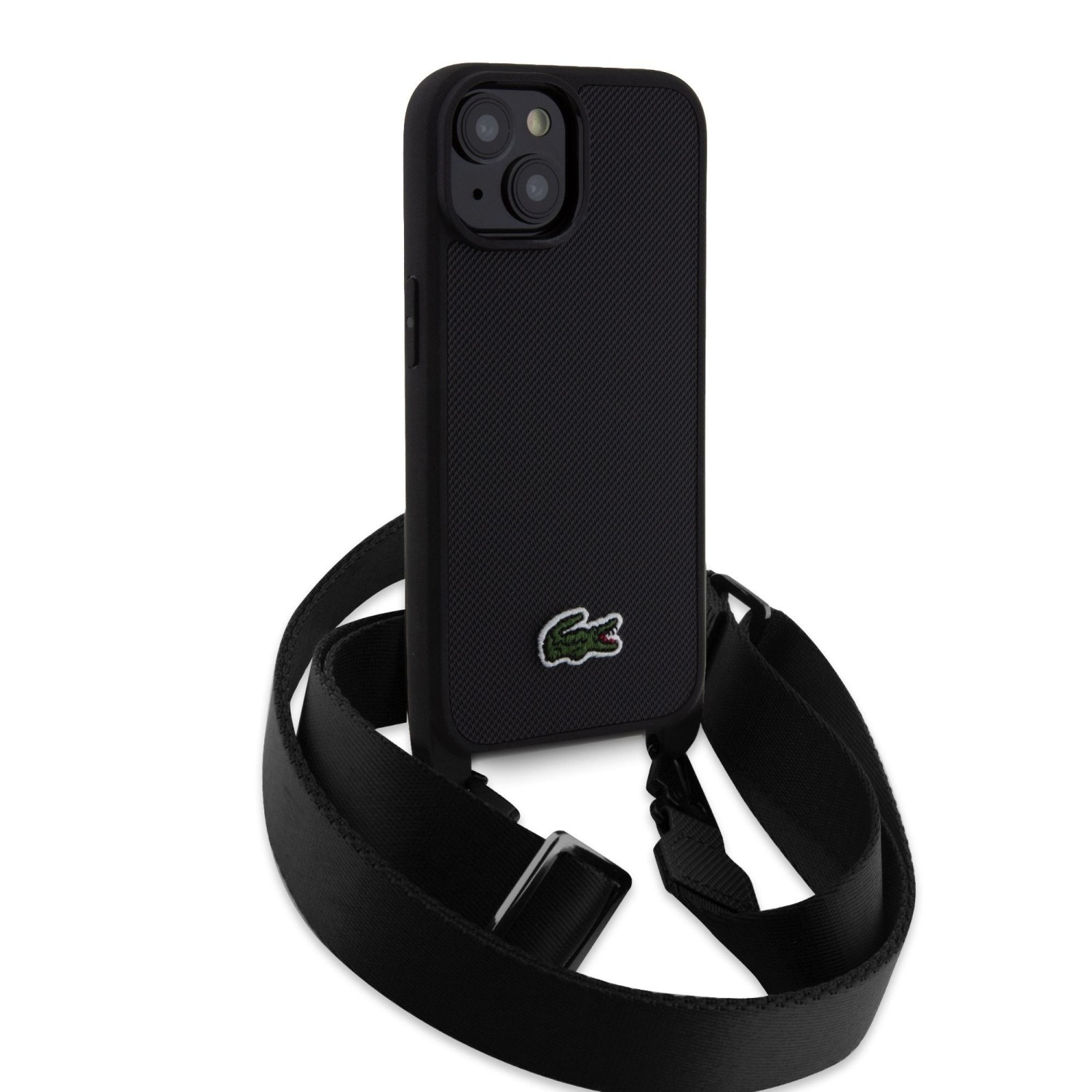 Lacoste Iconic Petit Pique Crossbody Woven Logo Zadní Kryt pro iPhone 15 Black