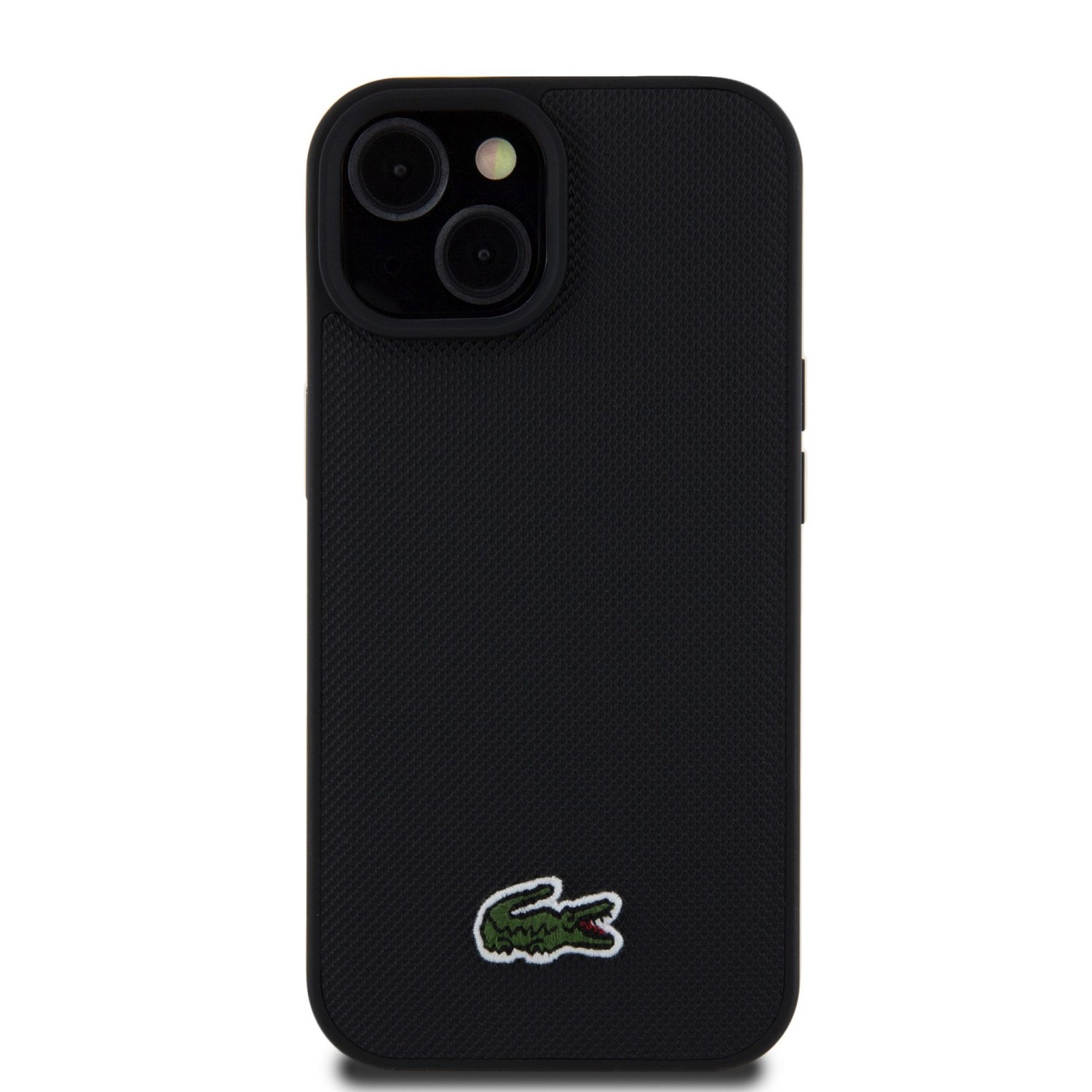 Lacoste Iconic Petit Pique Woven Logo Magsafe Zadní Kryt pro iPhone 15 Black