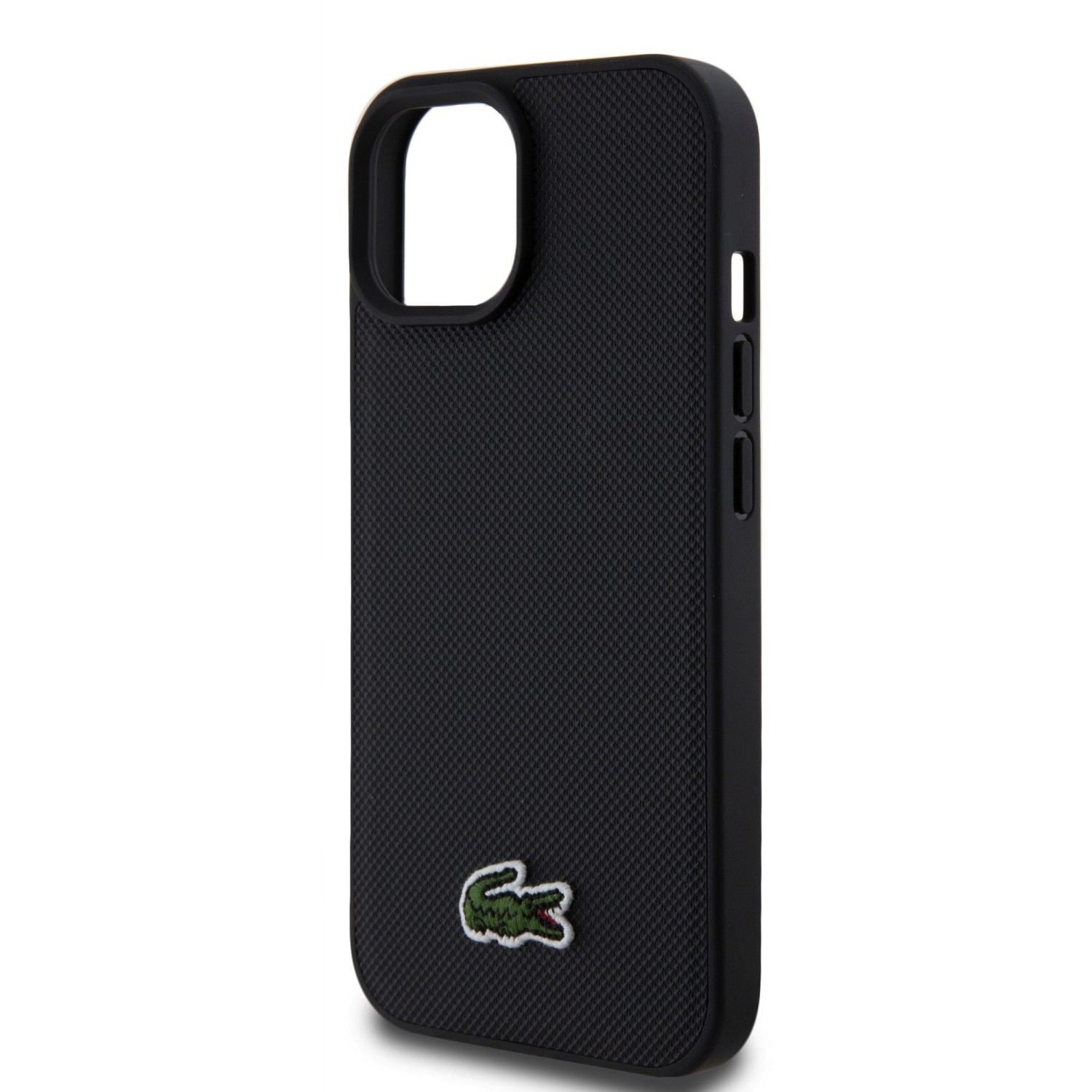 Lacoste Iconic Petit Pique Woven Logo Magsafe Zadní Kryt pro iPhone 15 Black