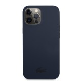 Lacoste Liquid Silicone Glossy Printing Logo Kryt pro iPhone 13 Pro Max Navy