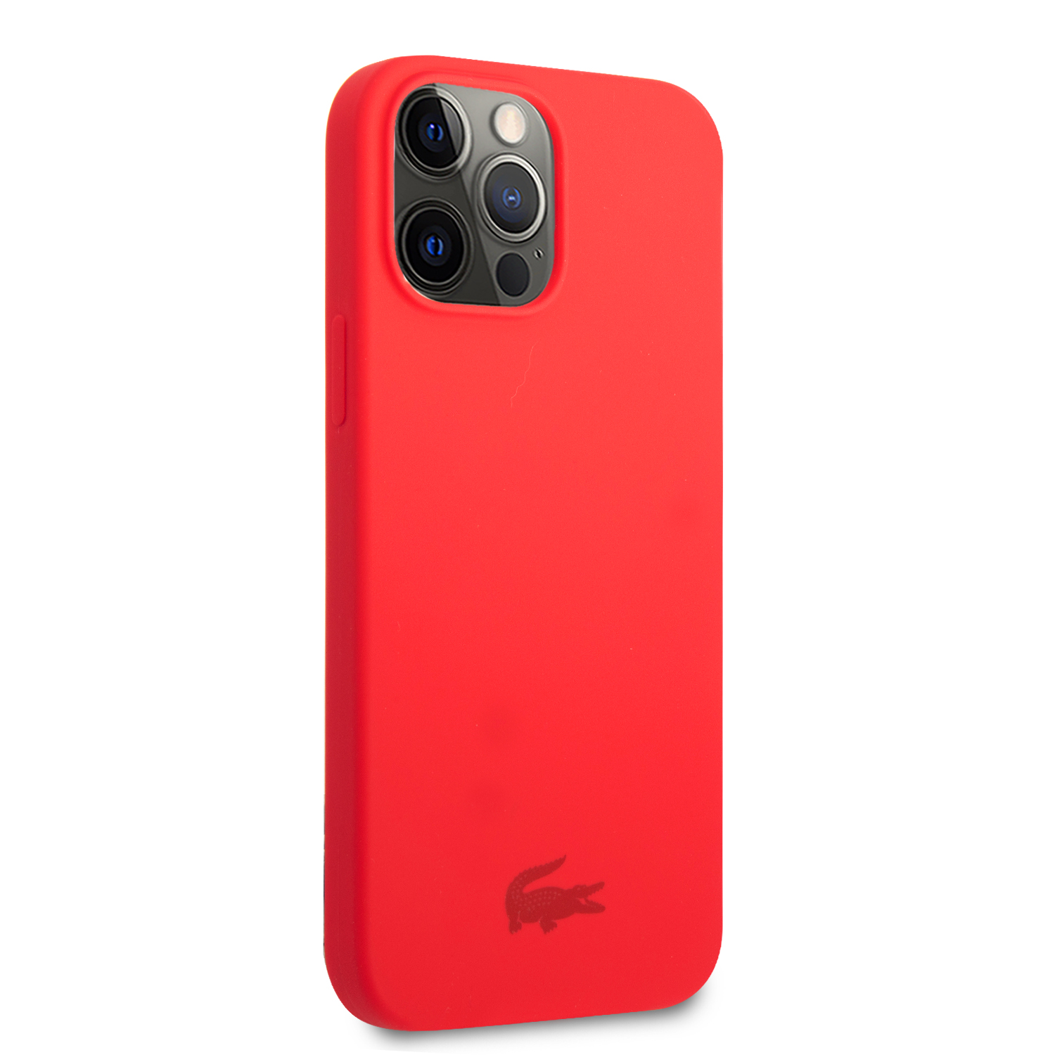 Lacoste Liquid Silicone Glossy Printing Logo Kryt pro iPhone 13 Pro Red