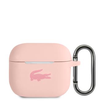 Pouzdro Lacoste Liquid Silicone Glossy Printing Logo pro Airpods Pro, pink