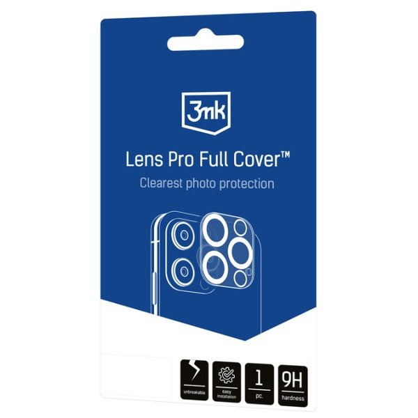 Tvrzené sklo 3mk Lens Pro Full Cover ochrana kamery pro Apple iPhone 15 Pro / iPhone 15 Pro Max