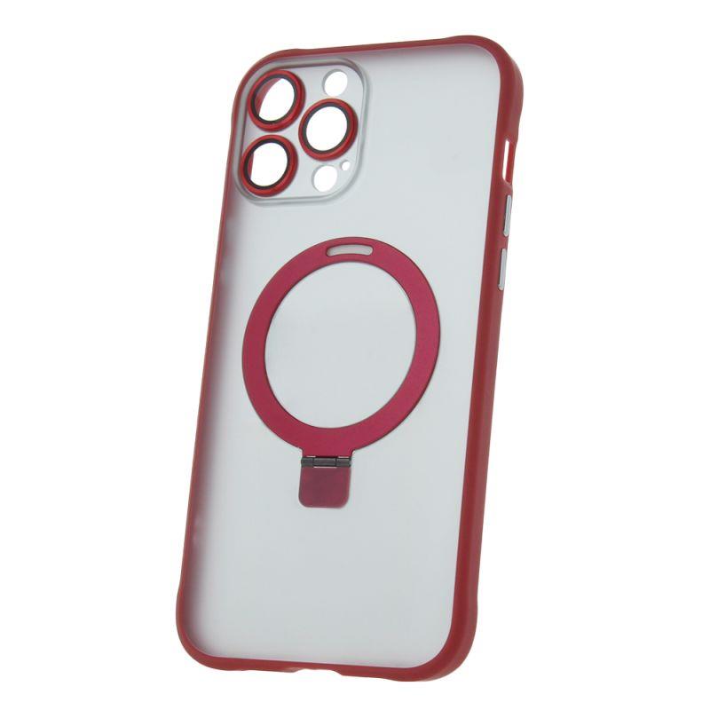 Silikónové TPU puzdro Mag Ring pre Apple iPhone 13 Pre Max, červená