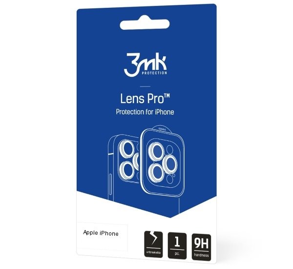 Tvrzené sklo 3mk Lens Pro ochrana kamery pro Apple iPhone 15, Graphite