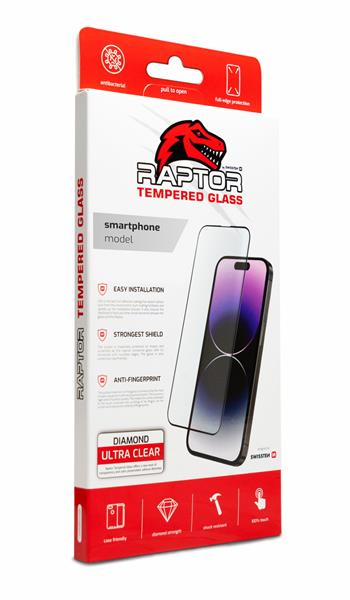 Tvrzené sklo Swissten Raptor Diaomond Ultra Clear 3D pro Apple iPhone 15 Pro, černá