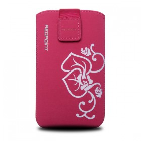 Univerzálne púzdro RedPoint Velvet, Nabuk, motív Flower, veľkosť XL