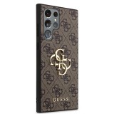 Zadní kryt Guess PU 4G Metal Logo pro Samsung Galaxy S24 Ultra, hnědá