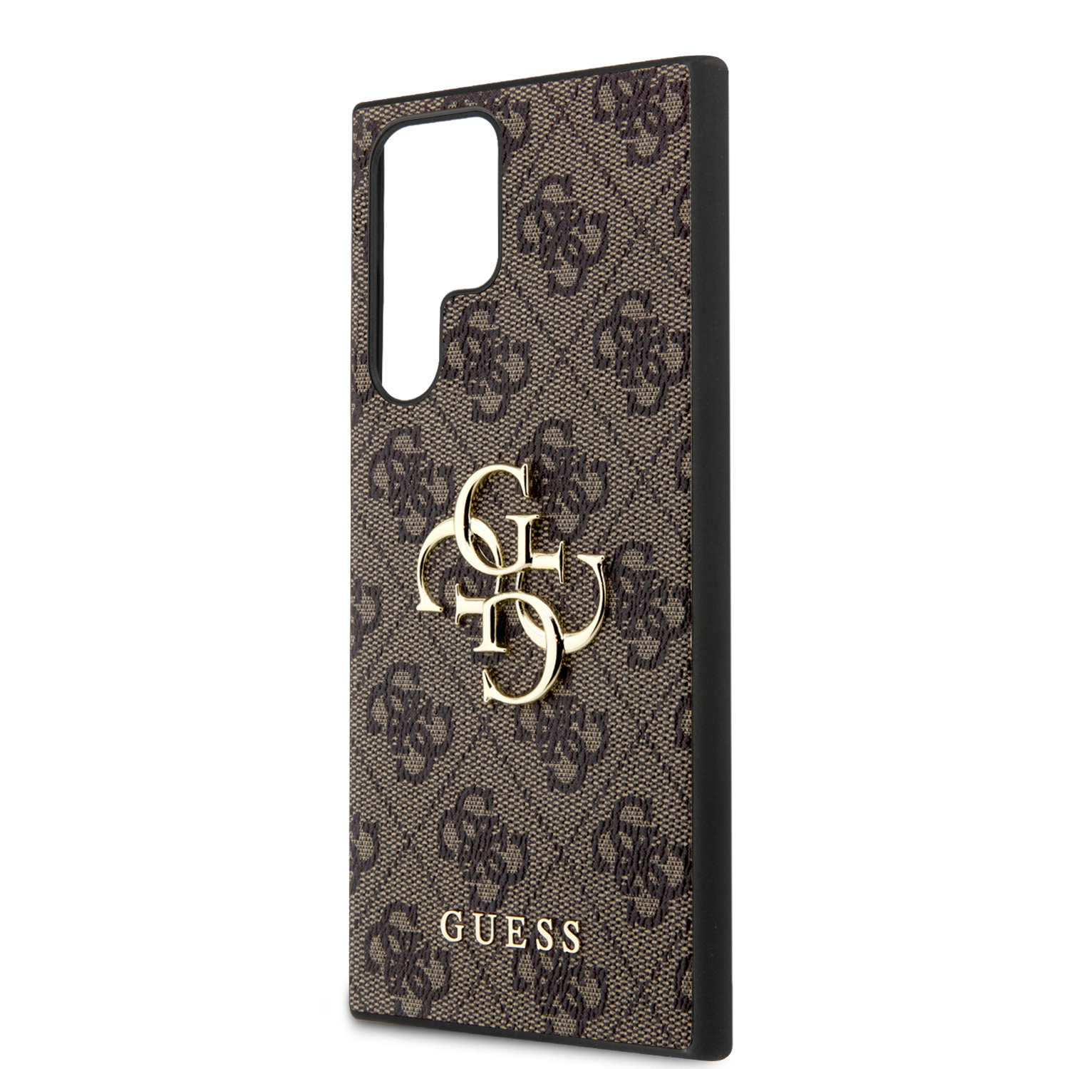 Zadní kryt Guess PU 4G Metal Logo pro Samsung Galaxy S24 Ultra, hnědá