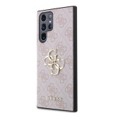Zadní kryt Guess PU 4G Metal Logo pro Samsung Galaxy S24 Ultra, růžová