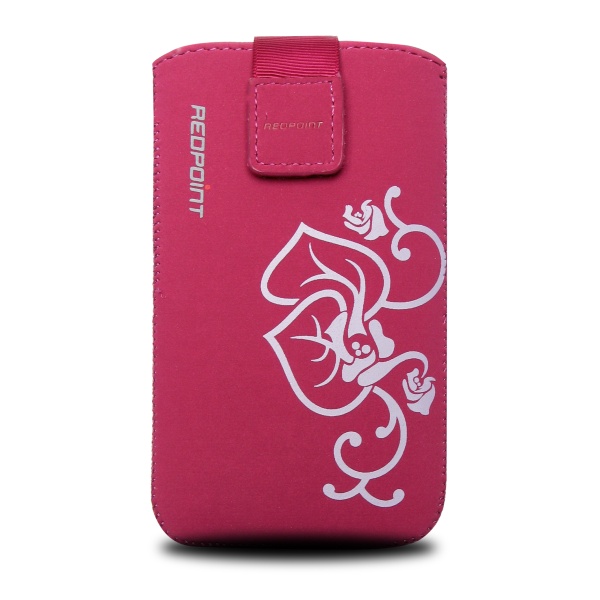 Univerzální pouzdro RedPoint Velvet, nabuk, motiv Flower, velikost XXL