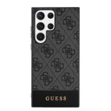 Guess PU 4G Stripe Zadní Kryt pro Samsung Galaxy S24 Ultra Grey