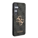Guess PU 4G Metal Logo Zadní Kryt pro Samsung Galaxy S24+ Grey