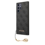 Guess 4G Charms Zadní Kryt pro Samsung Galaxy S24 Ultra Grey