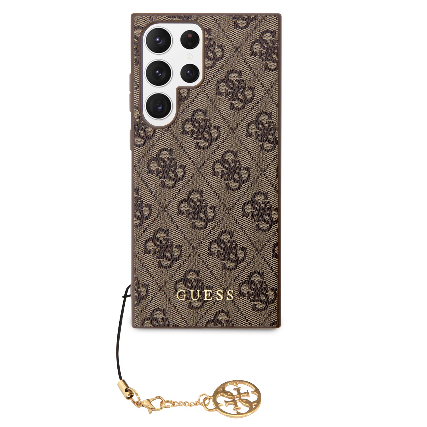 Guess 4G Charms Zadní Kryt pro Samsung Galaxy S24 Ultra Brown