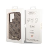 Guess 4G Charms Zadní Kryt pro Samsung Galaxy S23 Ultra Brown