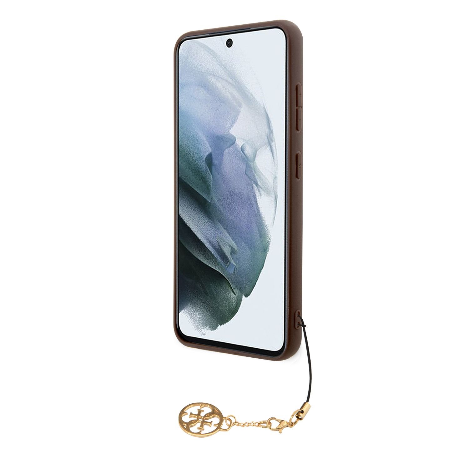 Guess 4G Charms Zadní Kryt pro Samsung Galaxy S23 Brown