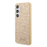 Guess PC/TPU Glitter Flakes Metal Logo Zadní Kryt pro Samsung Galaxy S24+ Gold