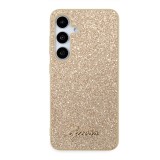 Guess PC/TPU Glitter Flakes Metal Logo Zadní Kryt pro Samsung Galaxy S24+ Gold