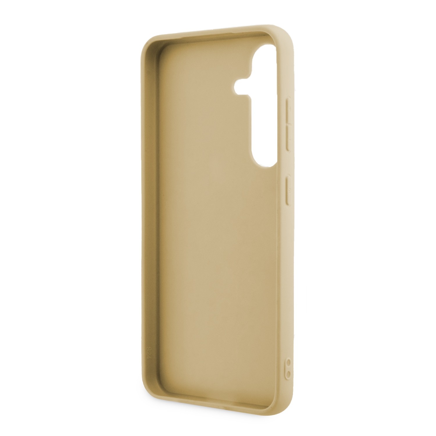 Guess PC/TPU Glitter Flakes Metal Logo Zadní Kryt pro Samsung Galaxy S24 Gold