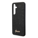 Guess PC/TPU Glitter Flakes Metal Logo Zadní Kryt pro Samsung Galaxy S24 Black