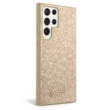 Guess PC/TPU Glitter Flakes Metal Logo Zadní Kryt pro Samsung Galaxy S24 Ultra Gold