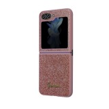 Guess PC/TPU Glitter Flakes Metal Logo Zadní Kryt pro Samsung Galaxy Z Flip 5 Pink