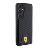 Ferrari PU Leather Bottom Carbon Zadní Kryt pro Samsung Galaxy S24 Black