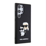 Karl Lagerfeld 3D Rubber Karl and Choupette Zadní Kryt pro Samsung Galaxy S24 Ultra Black