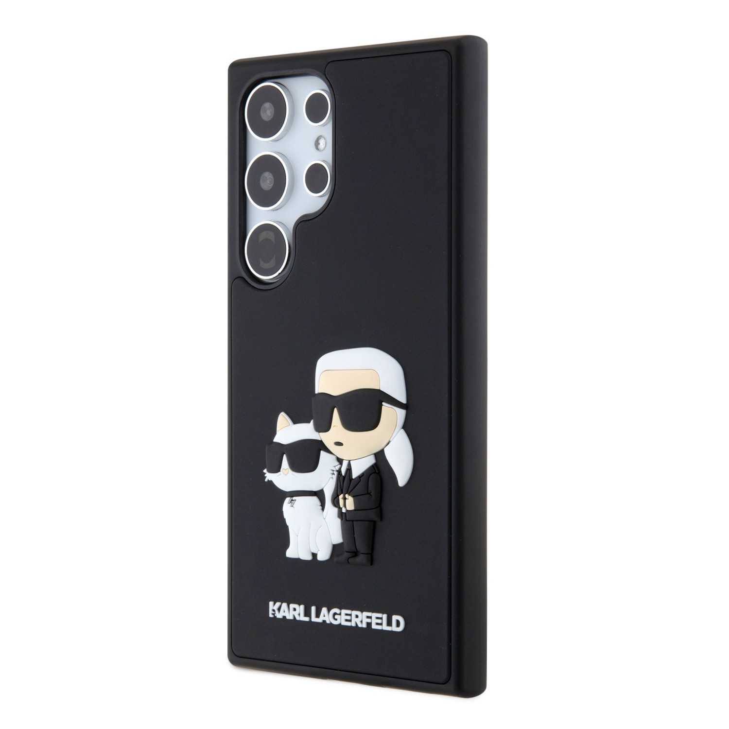 Karl Lagerfeld 3D Rubber Karl and Choupette Zadní Kryt pro Samsung Galaxy S24 Ultra Black