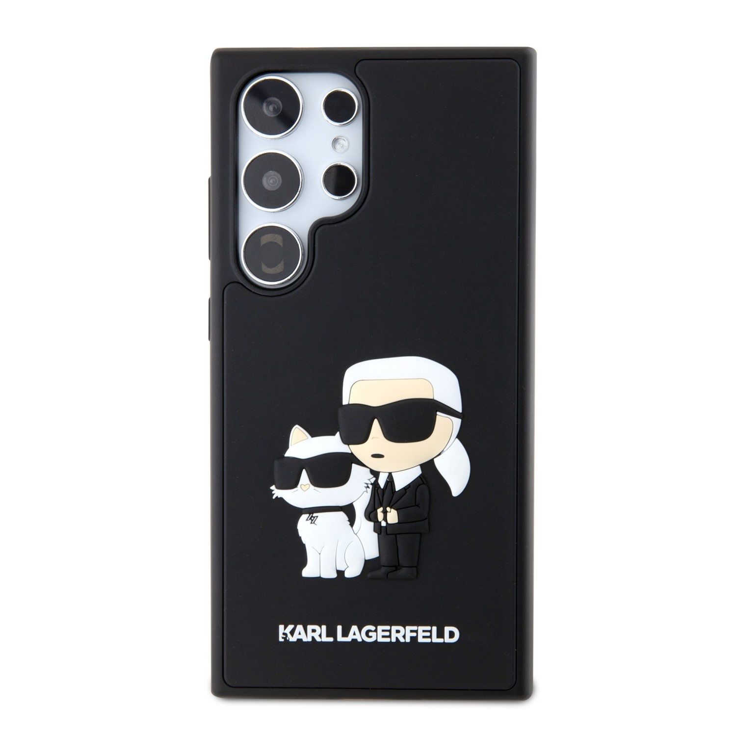 Karl Lagerfeld 3D Rubber Karl and Choupette Zadní Kryt pro Samsung Galaxy S24 Ultra Black