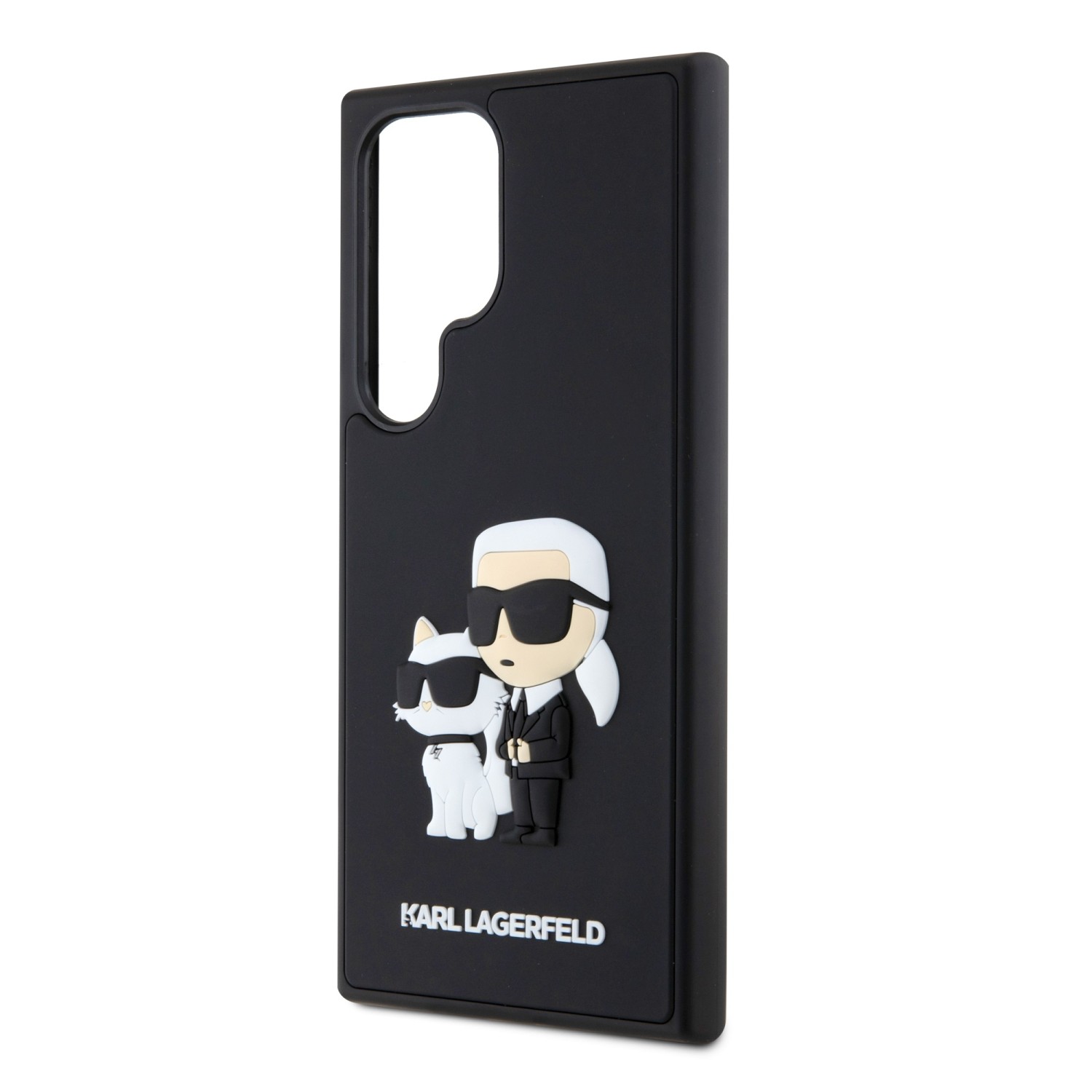 Karl Lagerfeld 3D Rubber Karl and Choupette Zadní Kryt pro Samsung Galaxy S24 Ultra Black