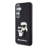 Karl Lagerfeld 3D Rubber Karl and Choupette Zadní Kryt pro Samsung Galaxy S24+ Black