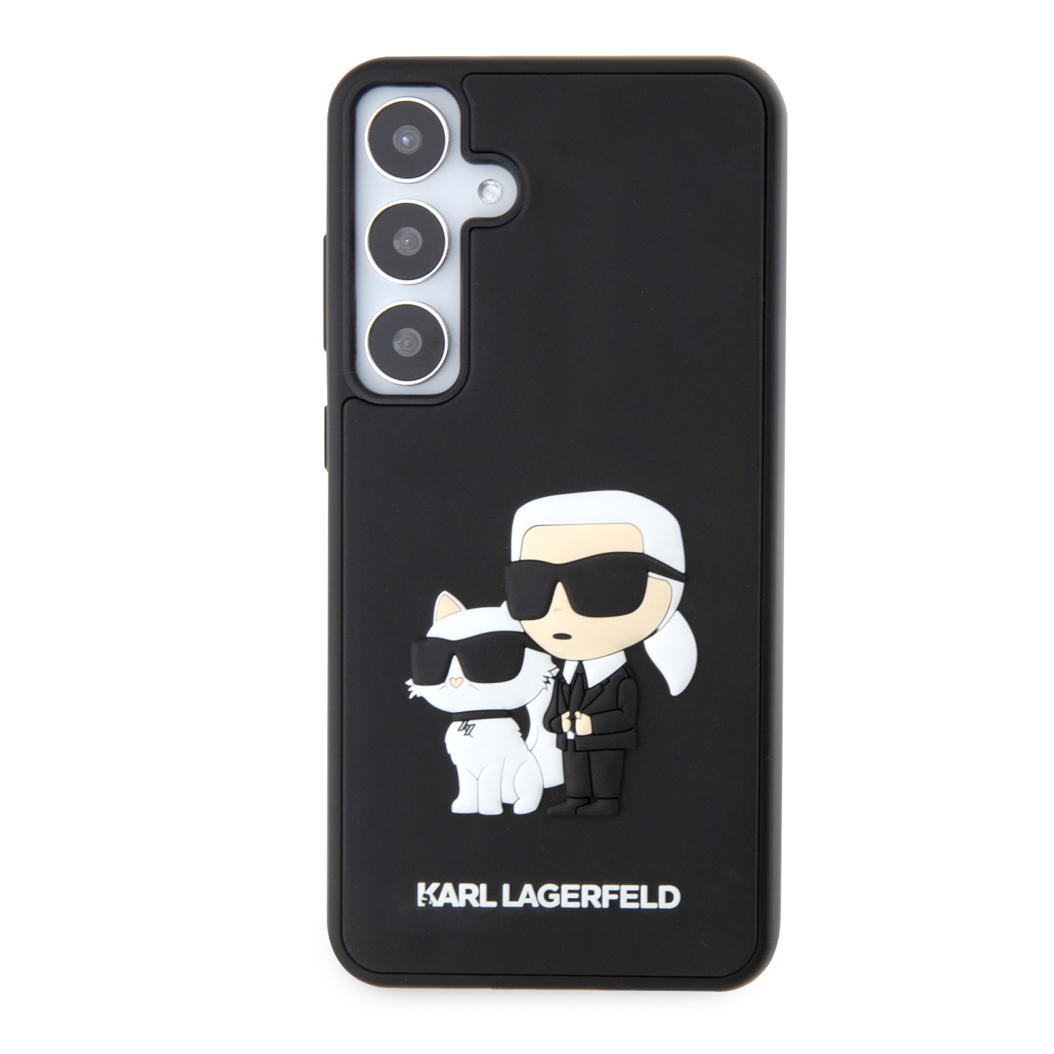 Karl Lagerfeld 3D Rubber Karl and Choupette Zadní Kryt pro Samsung Galaxy S24+ Black