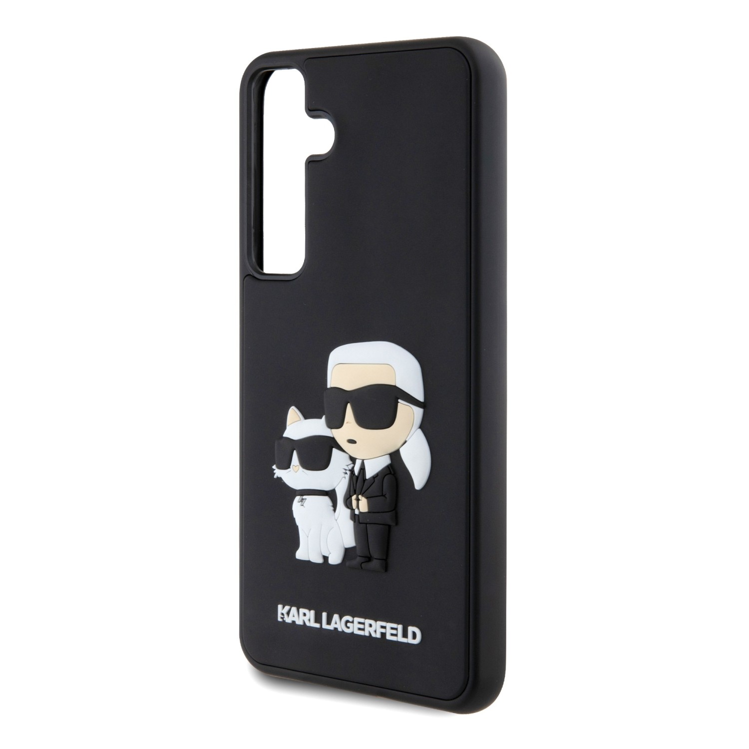 Karl Lagerfeld 3D Rubber Karl and Choupette Zadní Kryt pro Samsung Galaxy S24+ Black