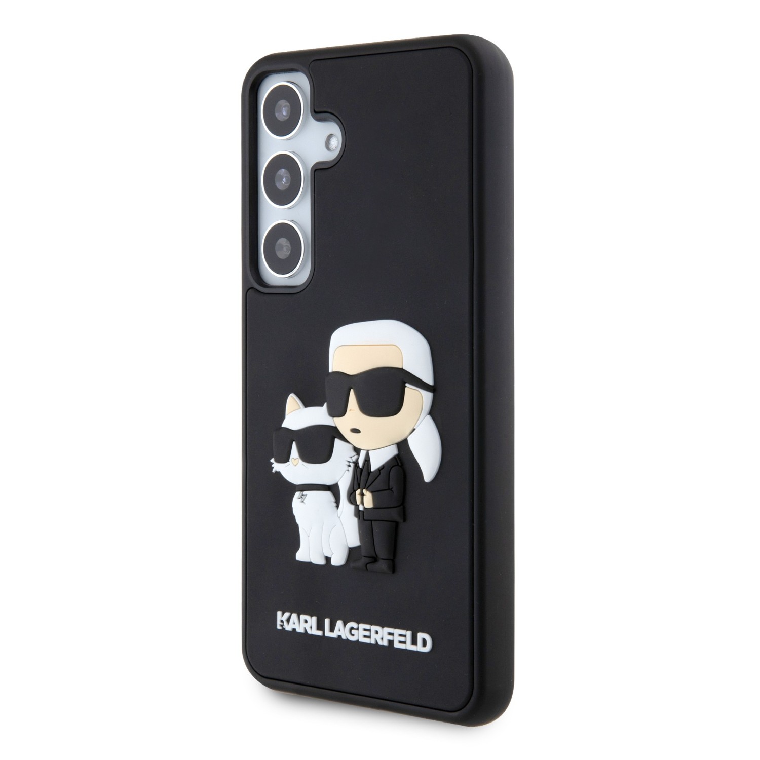 Karl Lagerfeld 3D Rubber Karl and Choupette Zadní Kryt pro Samsung Galaxy S24 Black