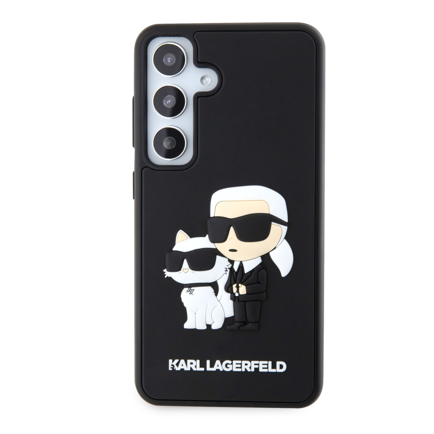 Karl Lagerfeld 3D Rubber Karl and Choupette Zadní Kryt pro Samsung Galaxy S24 Black