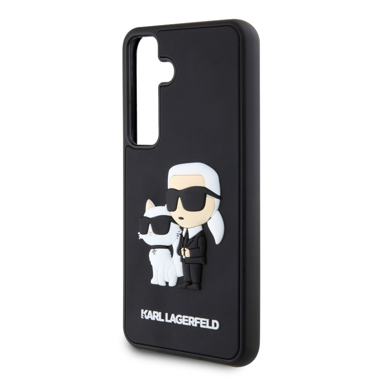 Karl Lagerfeld 3D Rubber Karl and Choupette Zadní Kryt pro Samsung Galaxy S24 Black