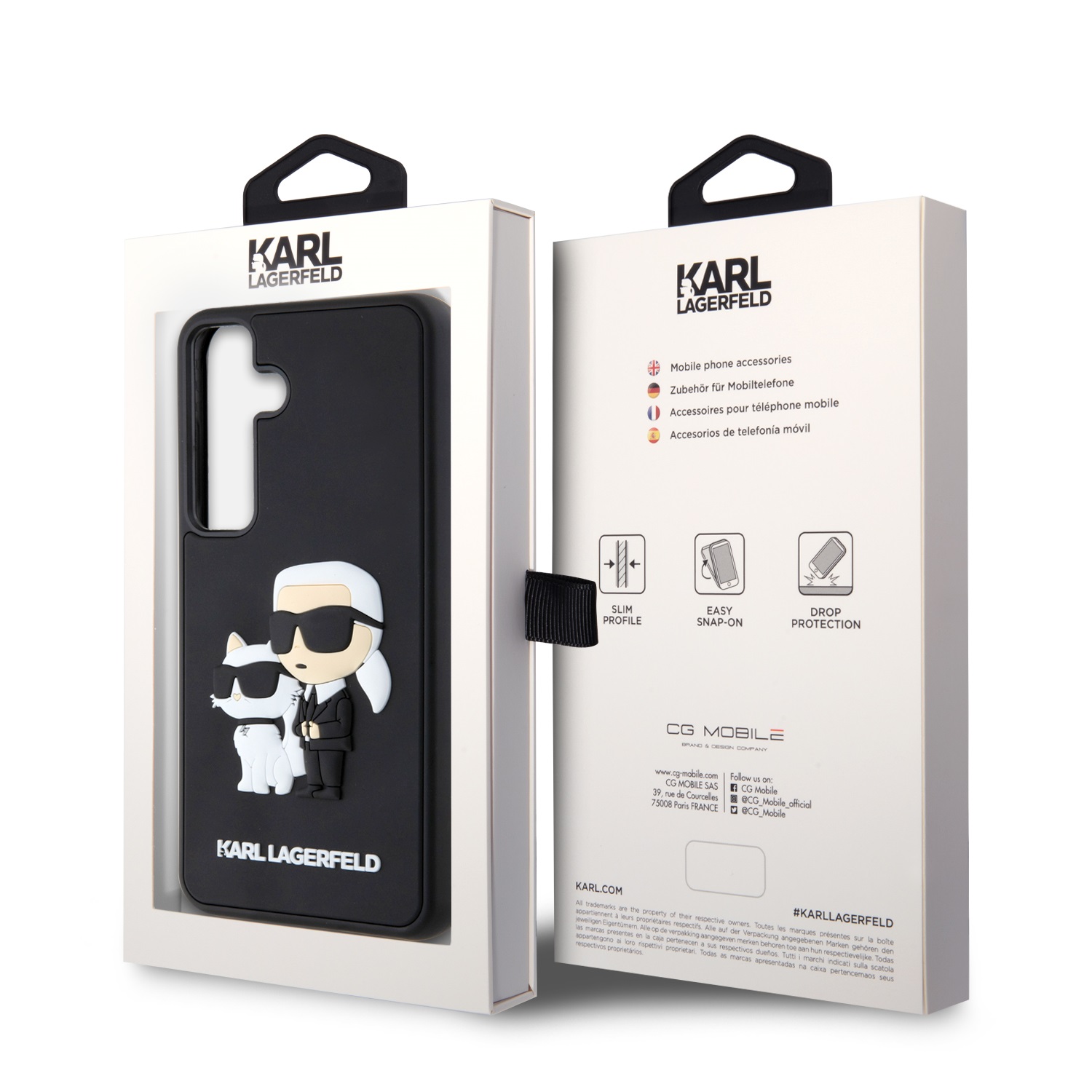 Karl Lagerfeld 3D Rubber Karl and Choupette Zadní Kryt pro Samsung Galaxy S24 Black