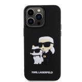 Karl Lagerfeld 3D Rubber Karl and Choupette Zadní Kryt pro iPhone 14 Pro Max Black