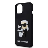 Karl Lagerfeld 3D Rubber Karl and Choupette Zadní Kryt pro iPhone 14 Black