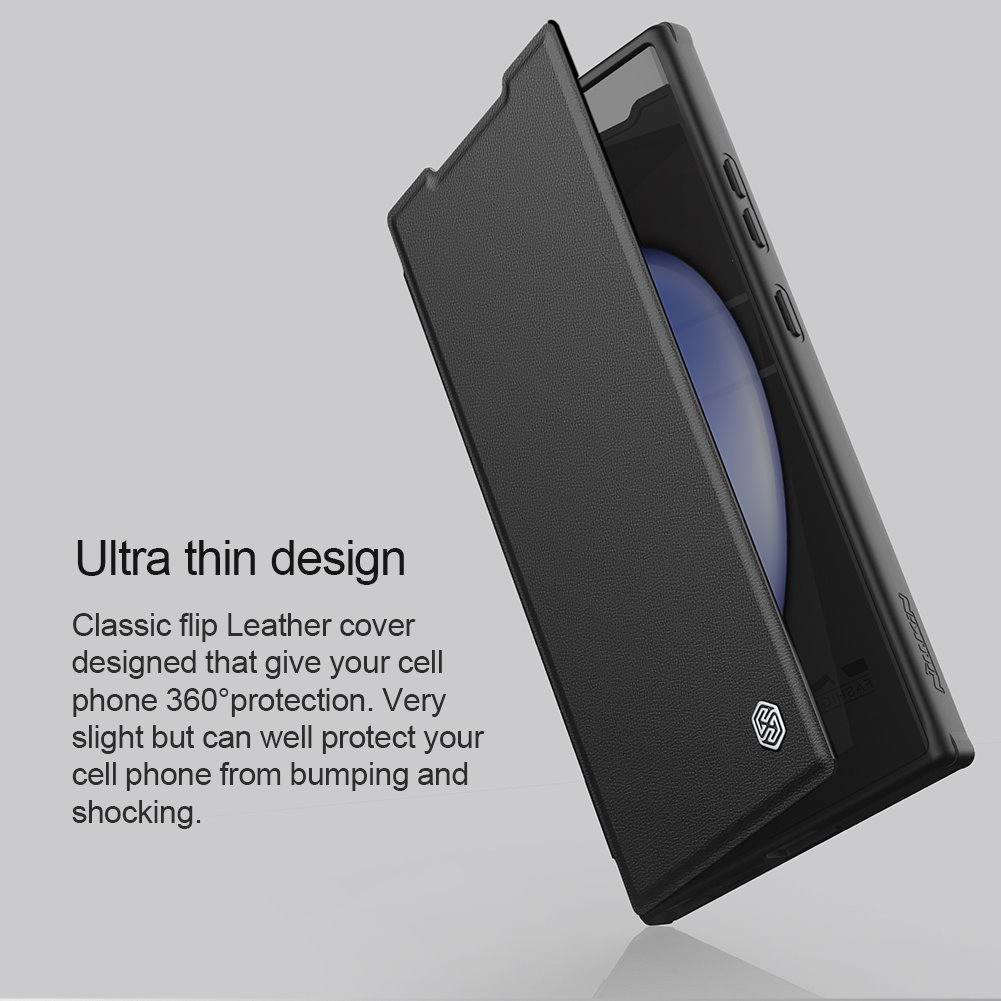 Flipové pouzdro Nillkin Qin Book Prop pro Samsung Galaxy S24, černá