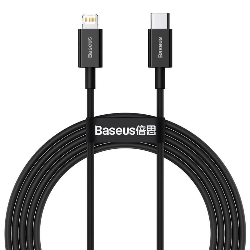 Rýchlonabíjací dátový kábel Baseus Tungsten Gold PD 20W 2m USB-C na Lightning čierny