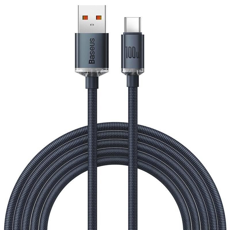 Dátový kábel Baseus Cafule USB/USB-C 2m 100W (20V 5A) čierny