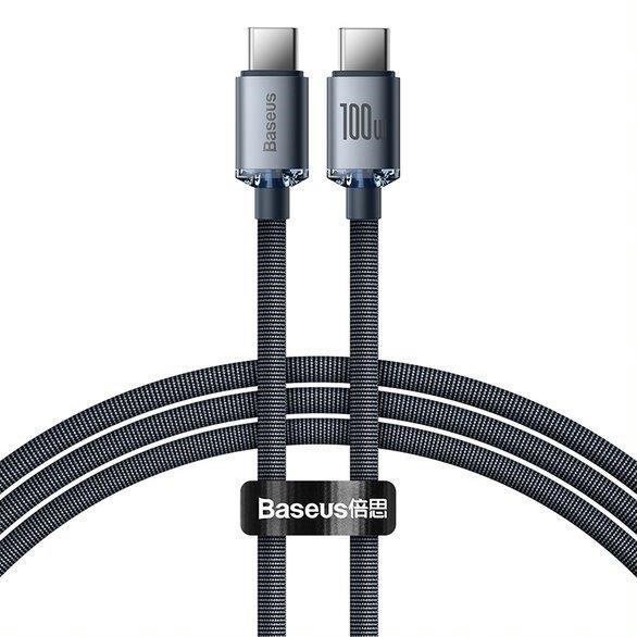 Dátový kábel Baseus Crystal Shine Series USB-C - USB-C 1,2m 100W (20V/5A) čierny