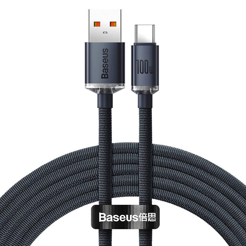 Dátový kábel Baseus Crystal Shine Series USB-C 1,2m 100W (20V/5A) čierny