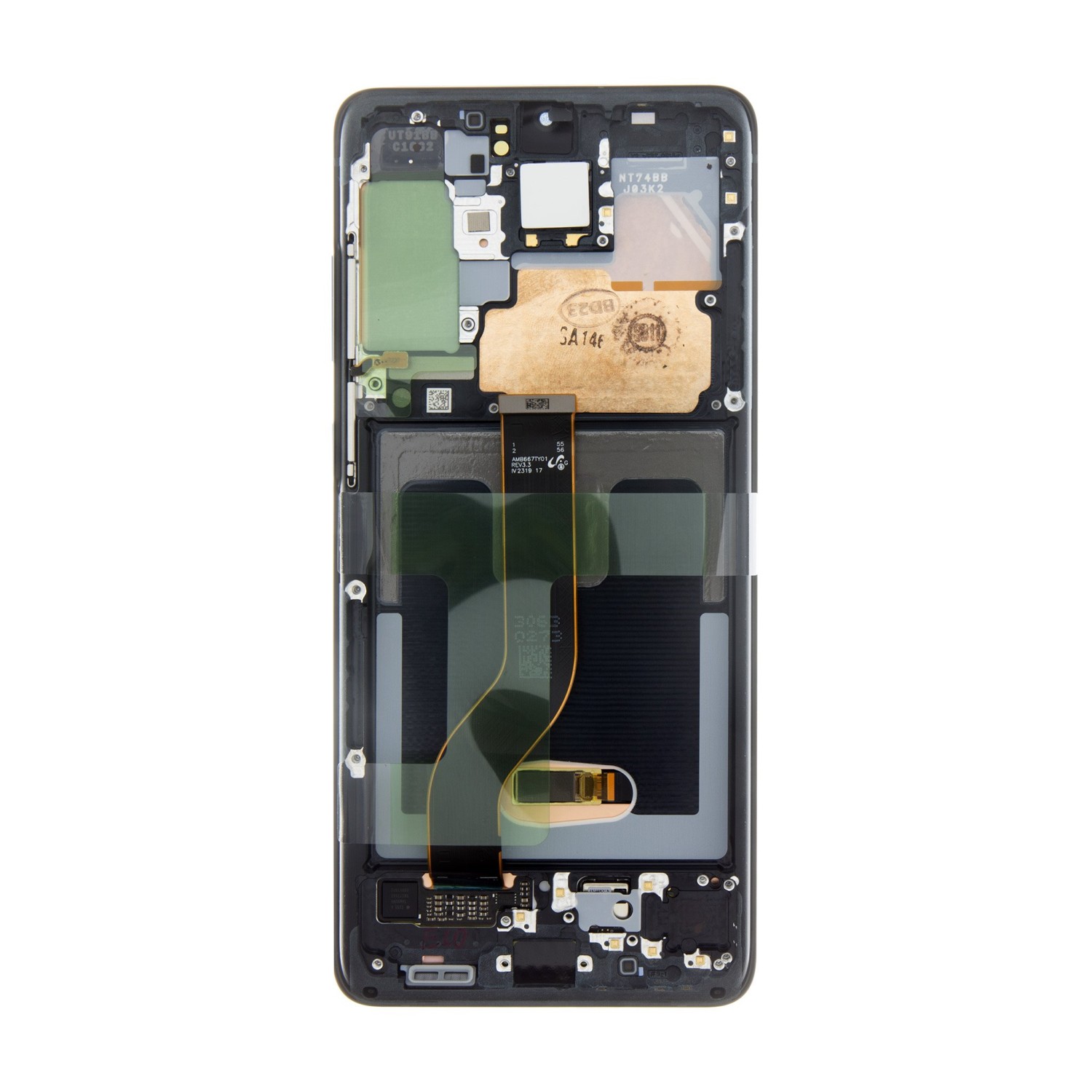 LCD + dotyková doska + predný kryt pre Samsung Galaxy S20+ No Camera, mystic black (Service pack)