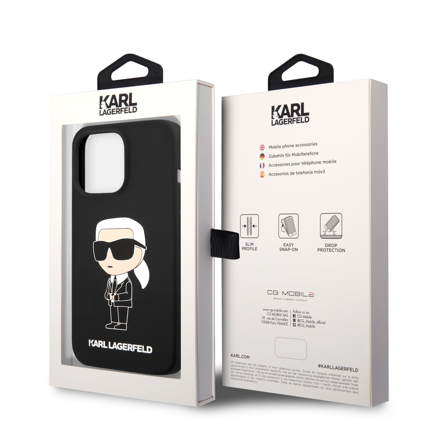 Karl Lagerfeld Liquid Silicone Ikonik NFT Zadní Kryt pro iPhone 13 Pro Black